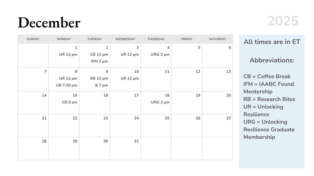 Calendar listing upcoming Science Matters schedule